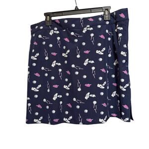 IZOD Golf Blue Allover Golf Print Skort Size 14
